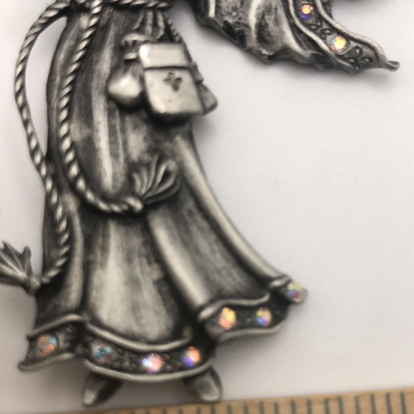 JJ Jonette Snake Sorcerer Pewter Brooch VTG Signed Pin - Picture 6 of 9